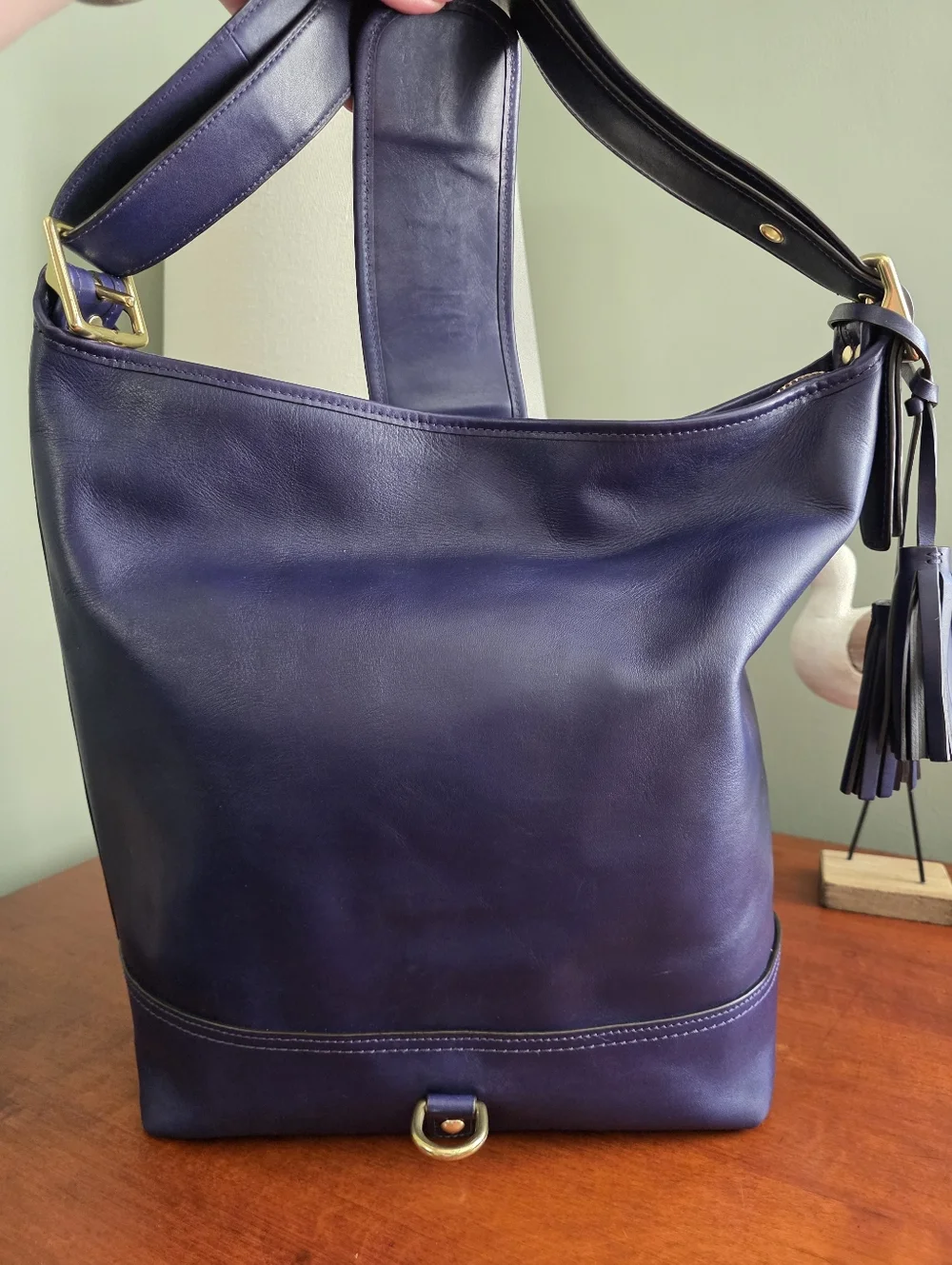 Coach 23420 Legacy Clip Duffle Purple Leather Shoulder Bucket Bag - Picture 4 of 16